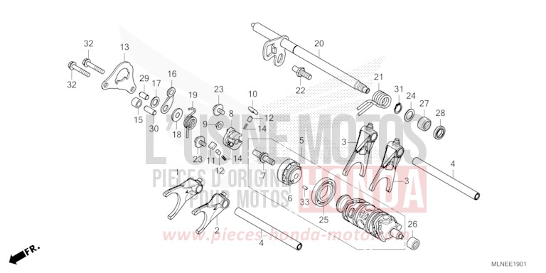 BARILLET DE SELECTION (2) de Africa Twin DCT GRAND PRIX RED (R380B) 2025